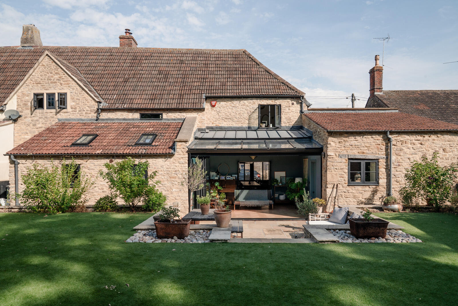 back garden Tudor-style village house