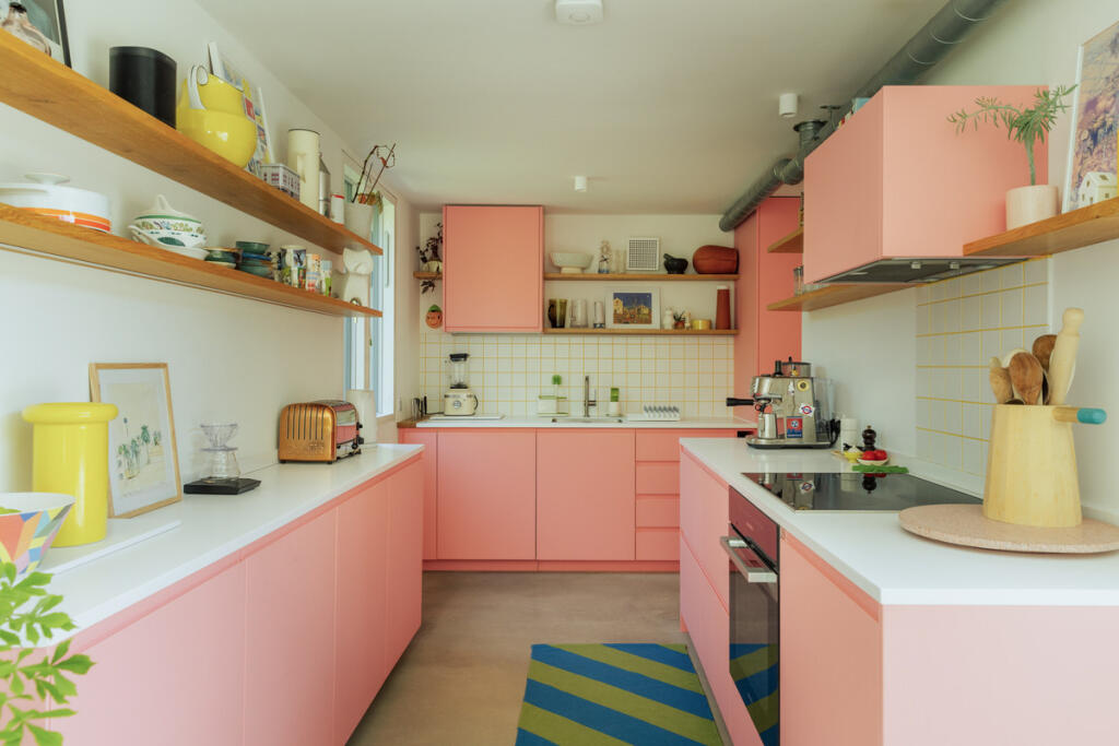 cuisine ouverte rose décoration contemporaine cuisine ouverte rose décoration contemporaine