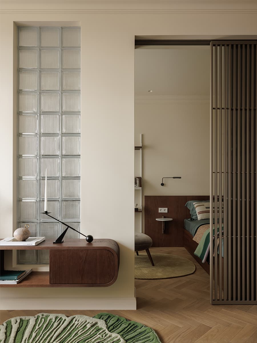 salon et chambre décoration contemporaine petit appartement de 46m2