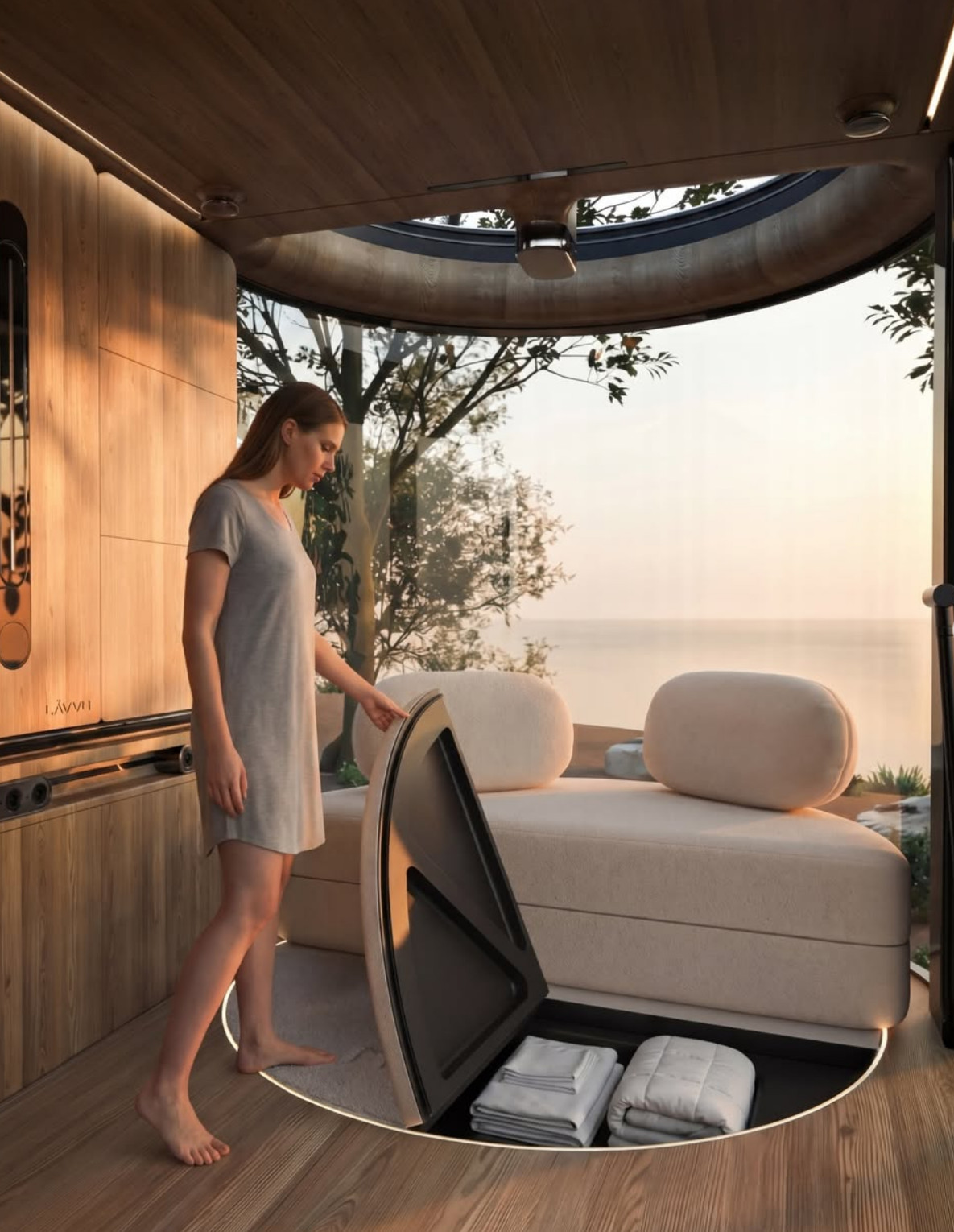 intérieur mini maison modulaire LAVVU Italie