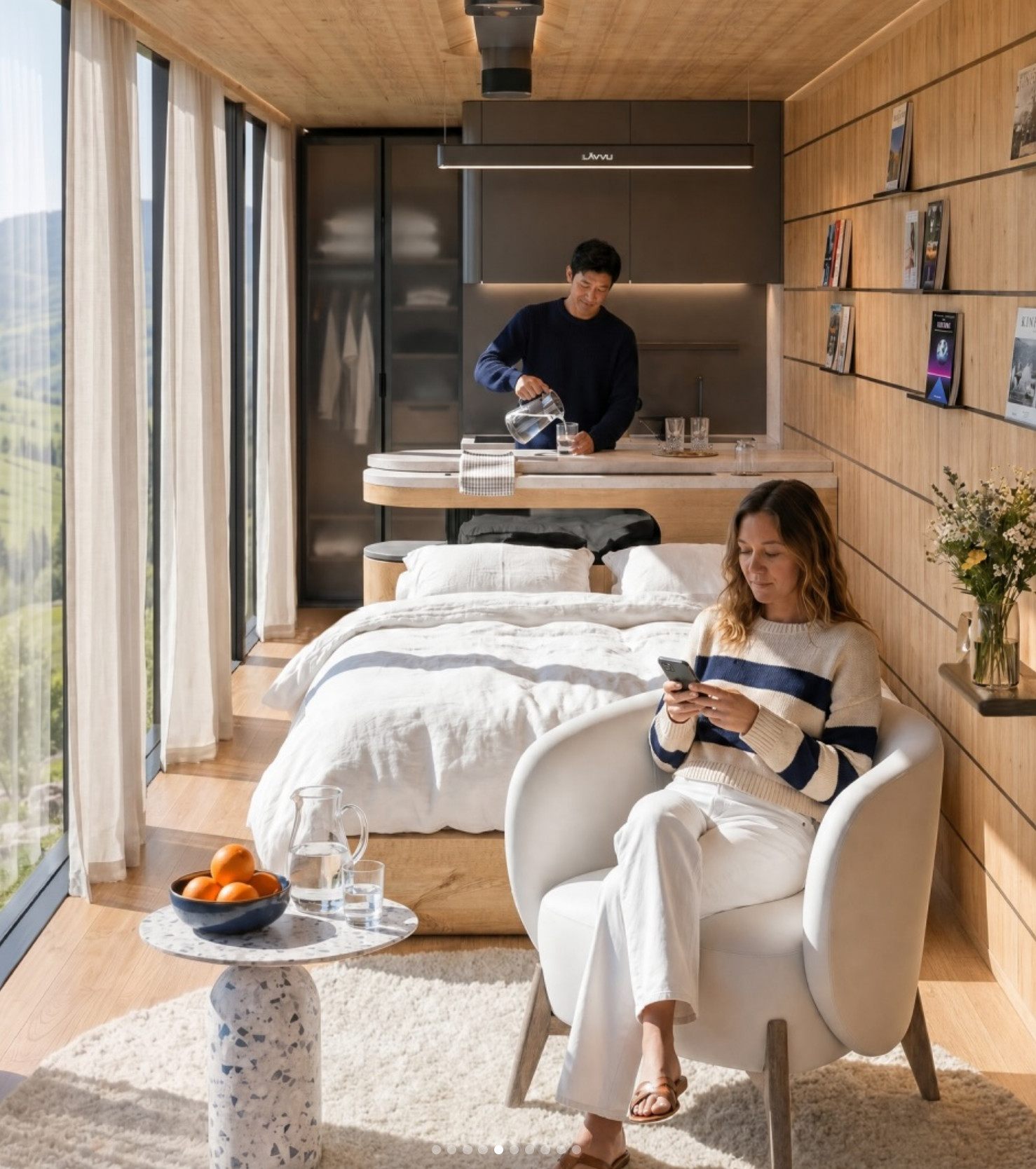 intérieur mini maison modulaire LAVVU Italie