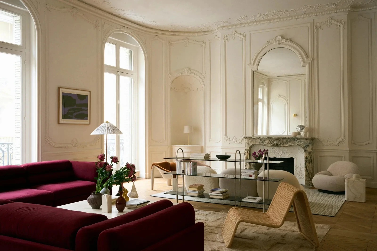 appartement haussmannien rénové style moderne avec cheminée marbre appartement haussmannien rénové style moderne avec cheminée marbre