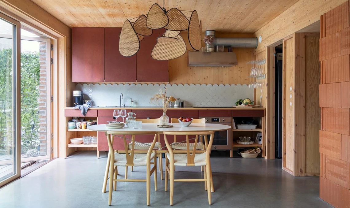 cuisine ouverte et salle à manger décoration contemporaine suspension cannage cuisine ouverte et salle à manger décoration contemporaine suspension cannage