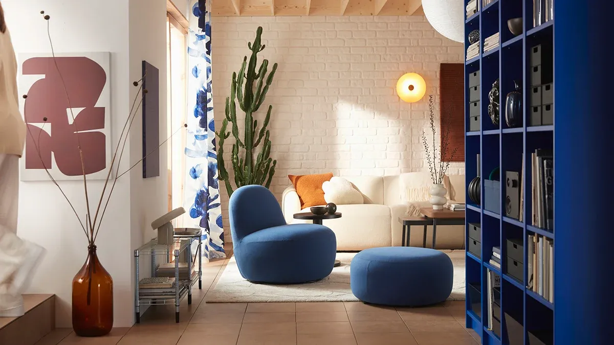 salon IKEA décoration contemporaine fauteuil bleu salon IKEA décoration contemporaine fauteuil bleu