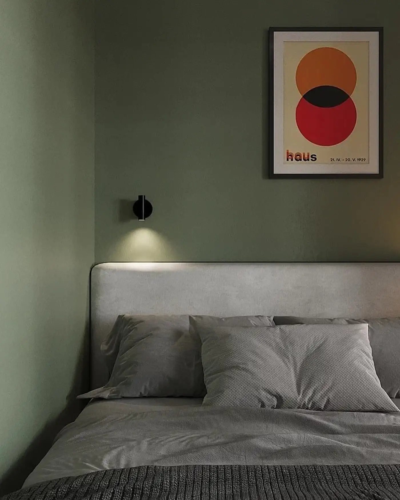 chambre murs verts