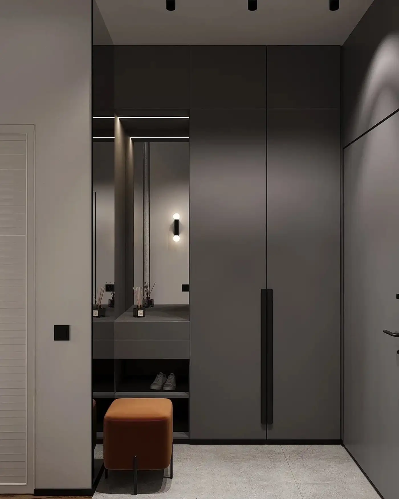 entrée grise studio de 26m2