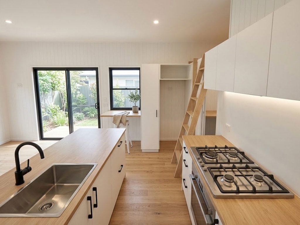 cuisine ouverte tiny house sans mezzanine 30m2 Coolum par Aussie Tiny Houses cuisine ouverte tiny house sans mezzanine 30m2 Coolum par Aussie Tiny Houses
