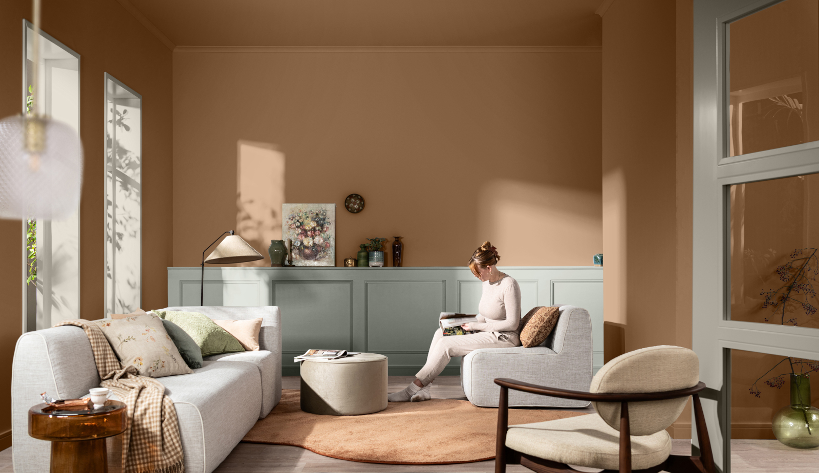 salon terracotta et vert