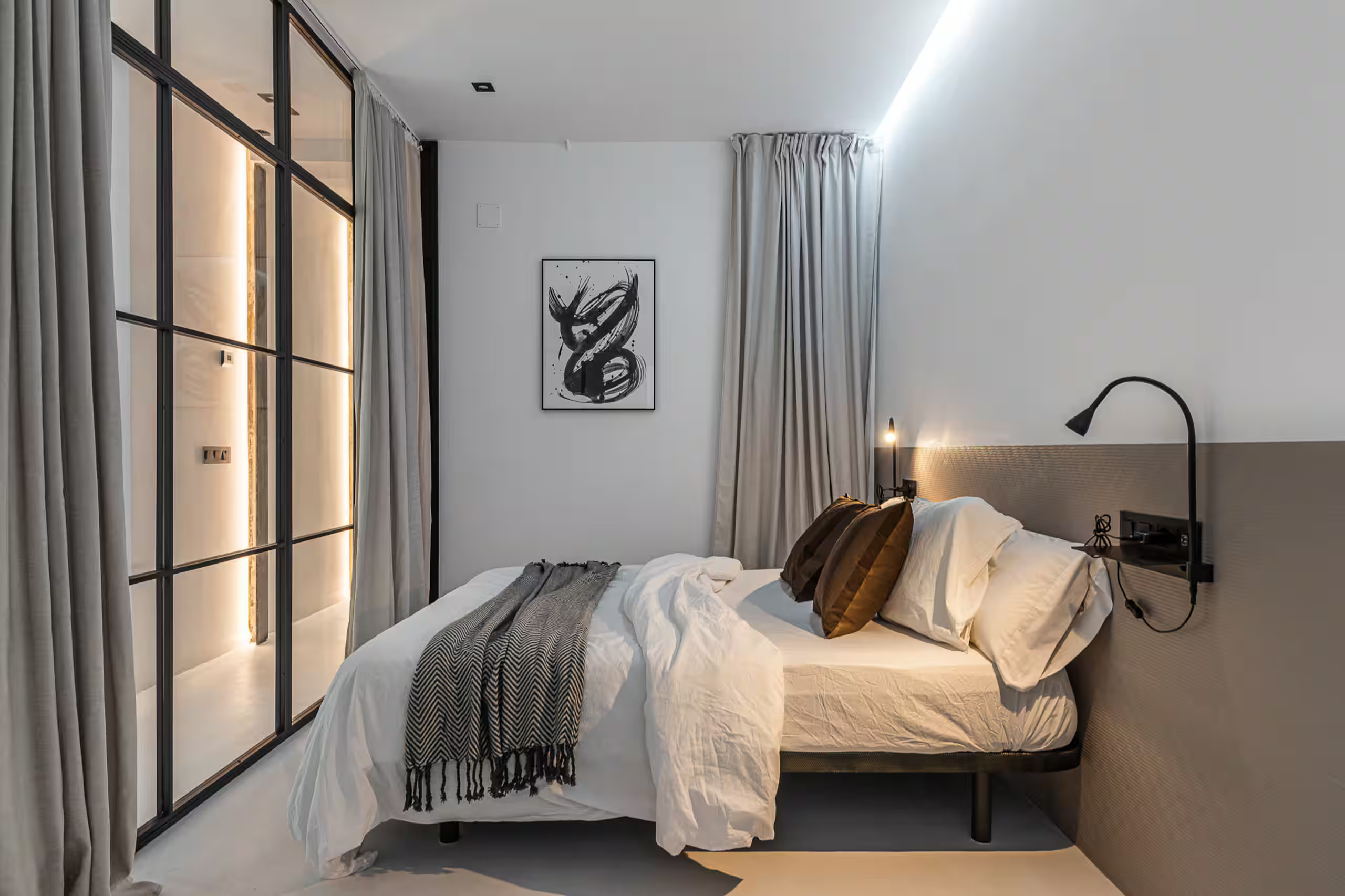 chambre décoration contemporaine avec verrière