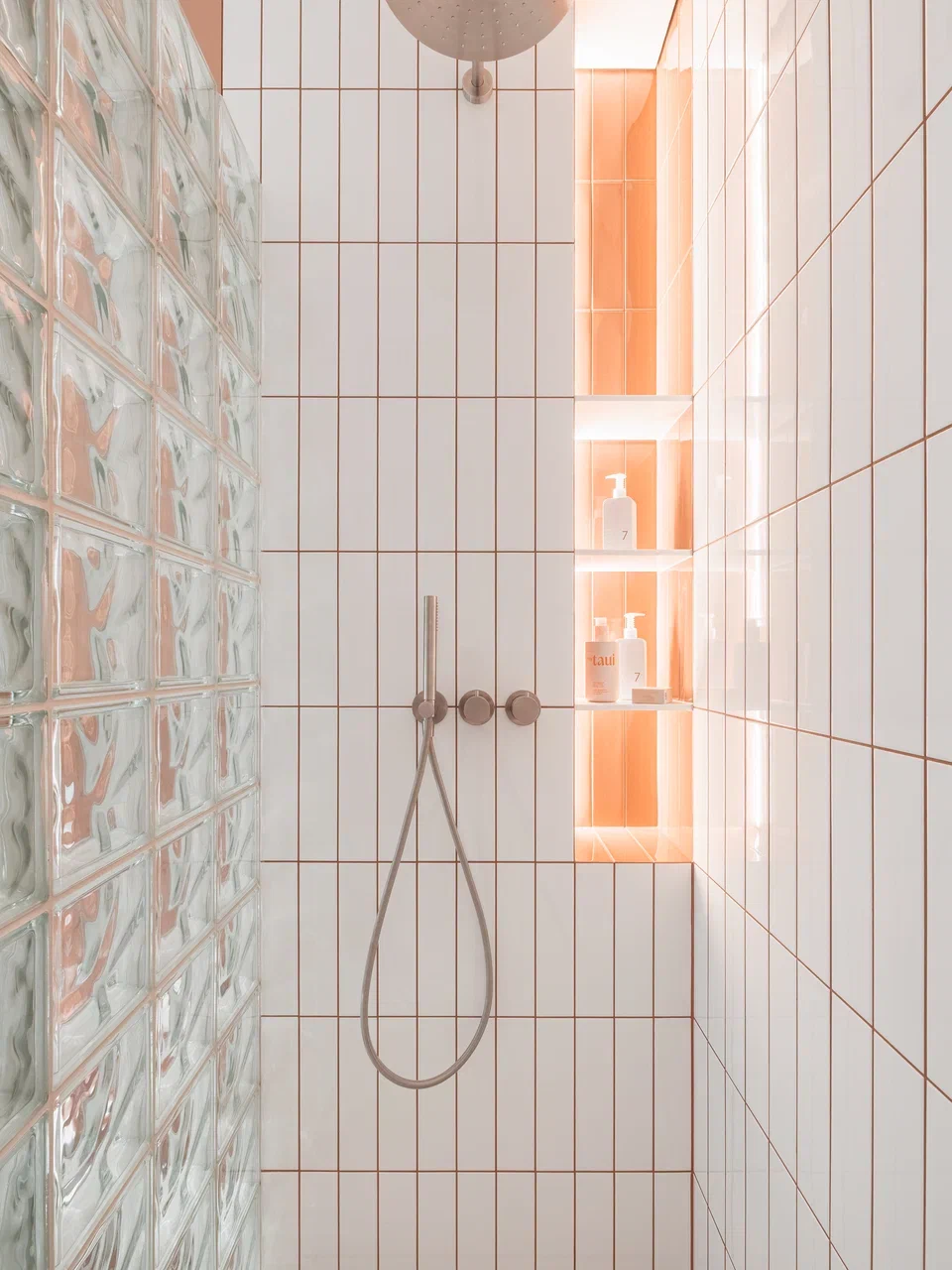 douche pavés de verre