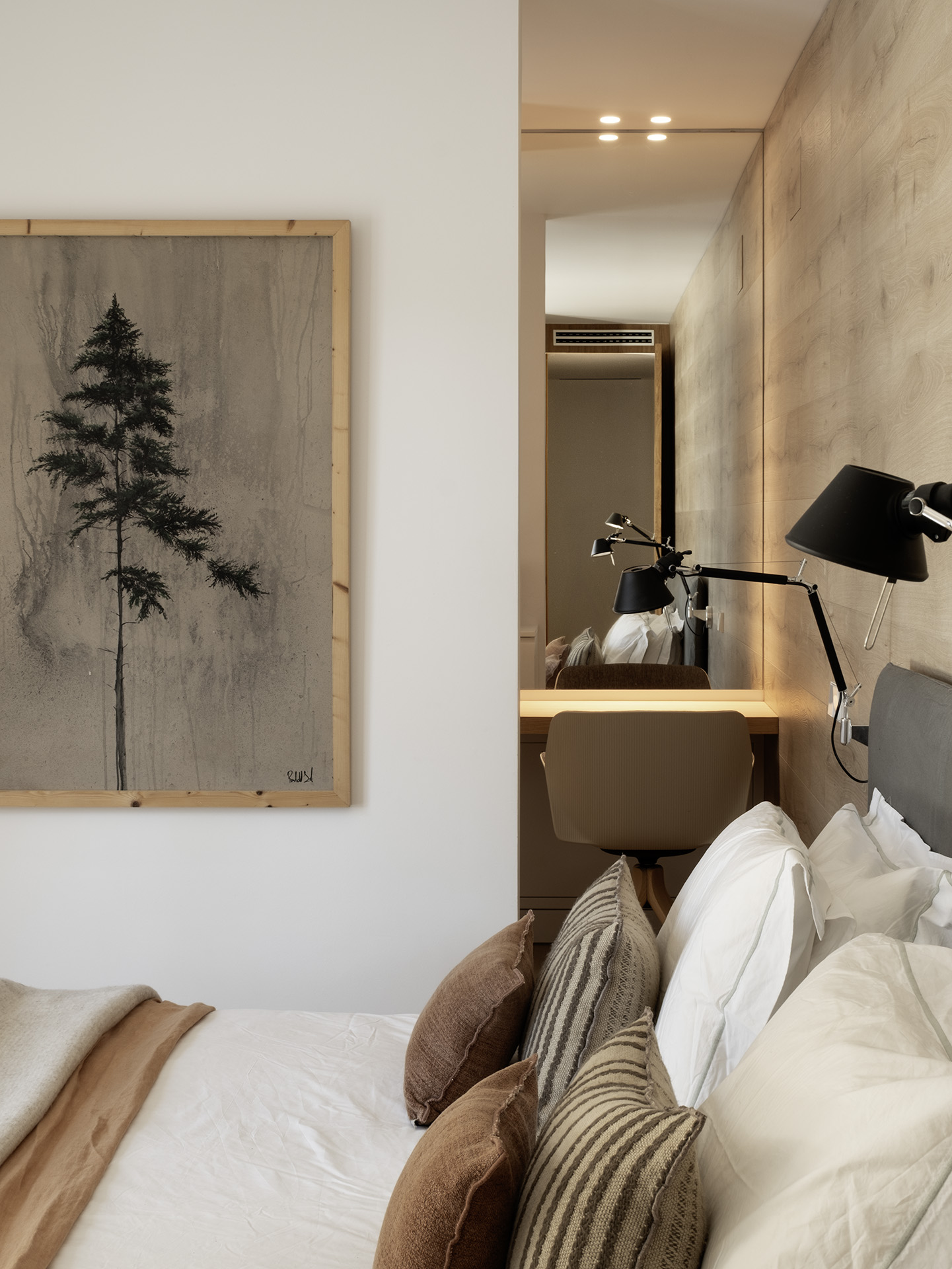 chambre tons naturels décoration contemporaine maison Espagne "Refuge in the Woods" par Susanna Cots chambre tons naturels décoration contemporaine maison Espagne "Refuge in the Woods" par Susanna Cots