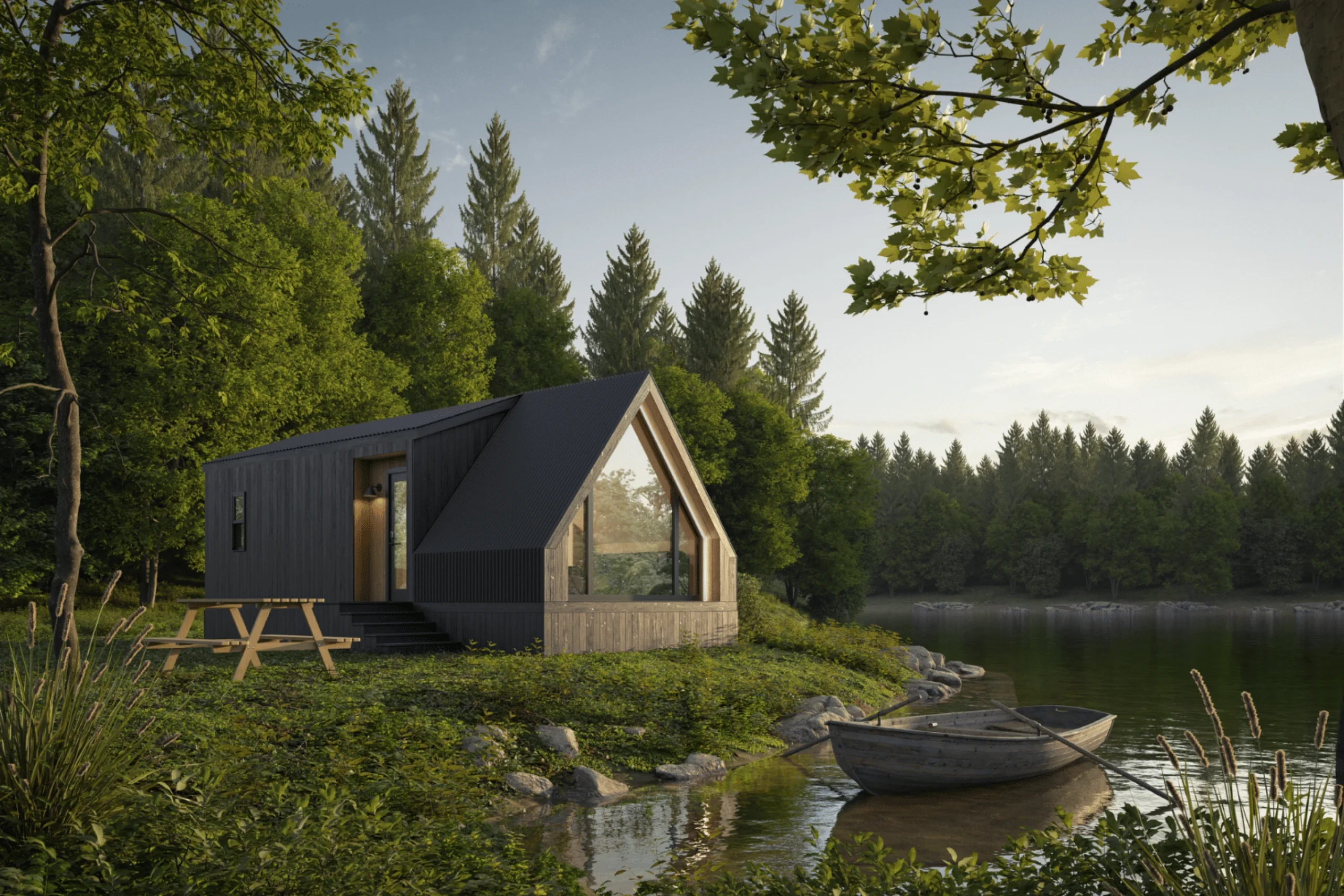 petite maison A-Frame 37m2 A-Frame Bunkhouse par Zook Cabins