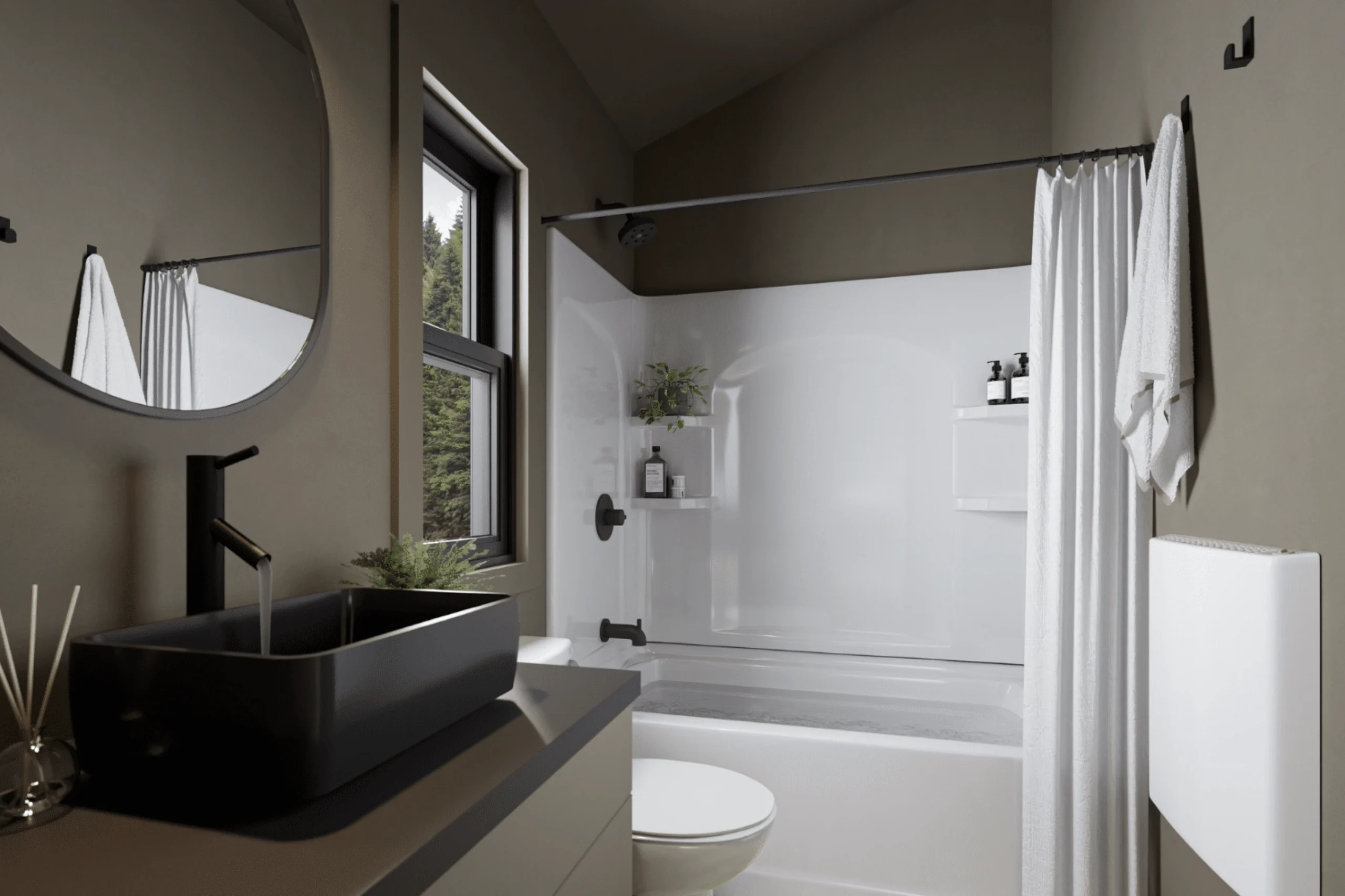 salle de bain design avec baignoire