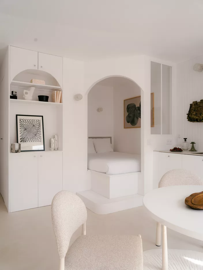 studio optimisé Paris avec coin nuit décoration contemporaine studio optimisé Paris avec coin nuit décoration contemporaine