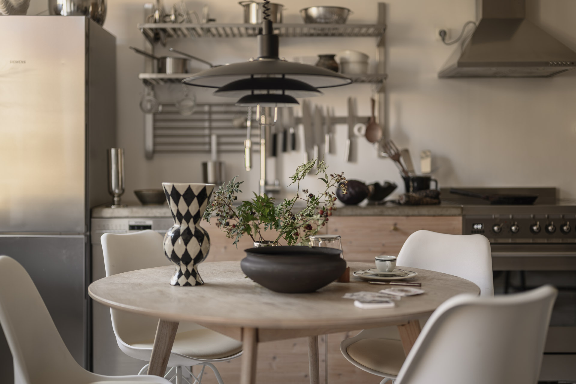 salle à manger décoration scandinave studio 38m2 ancien
