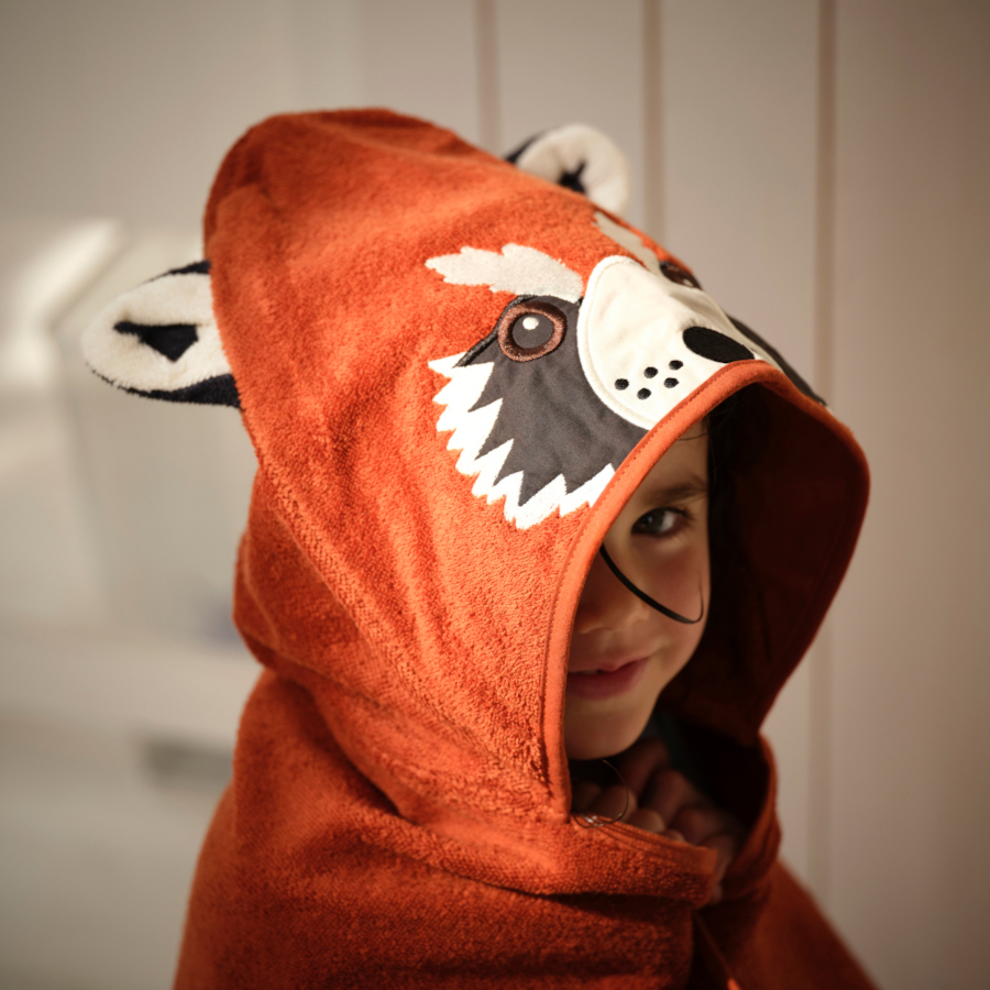 cape de bain panda roux