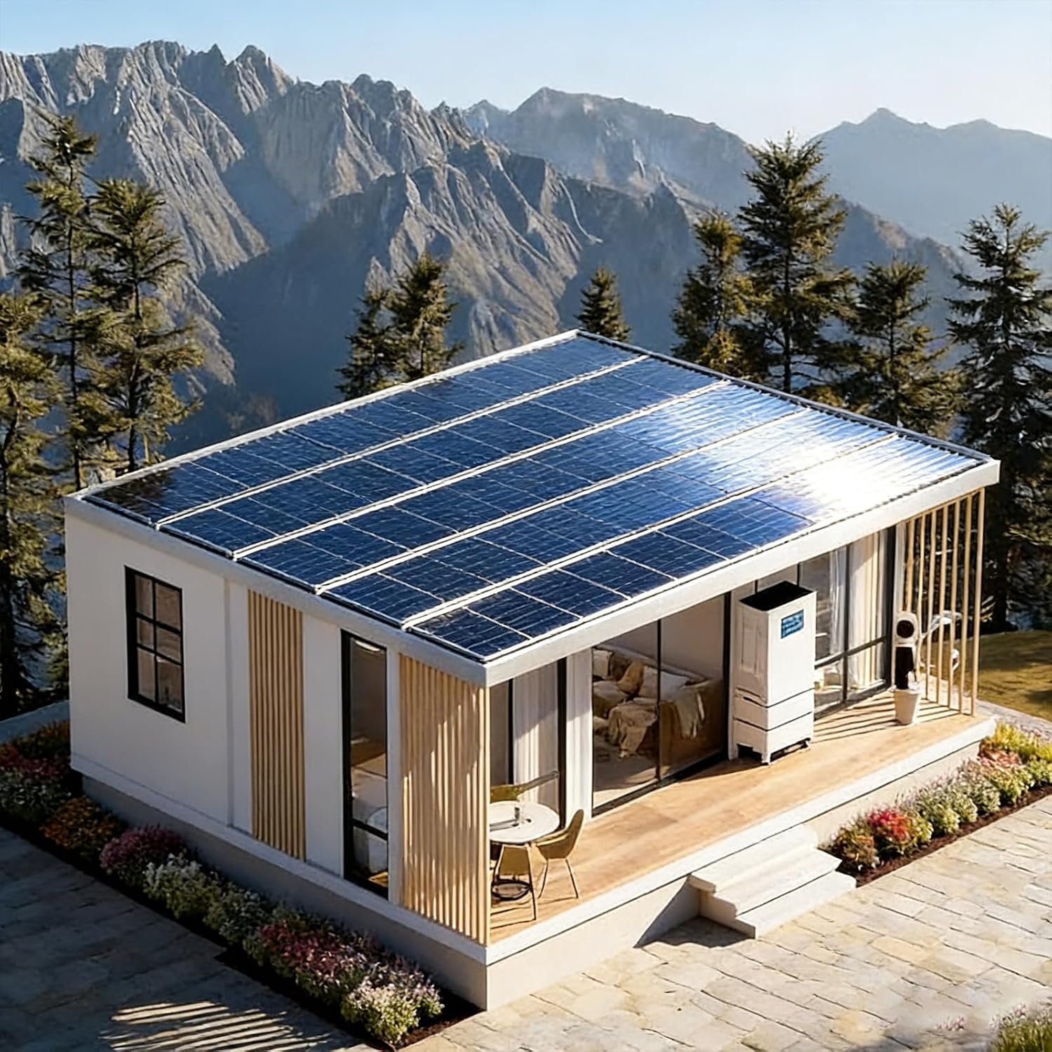 maison avec panneaux solaires Amazon