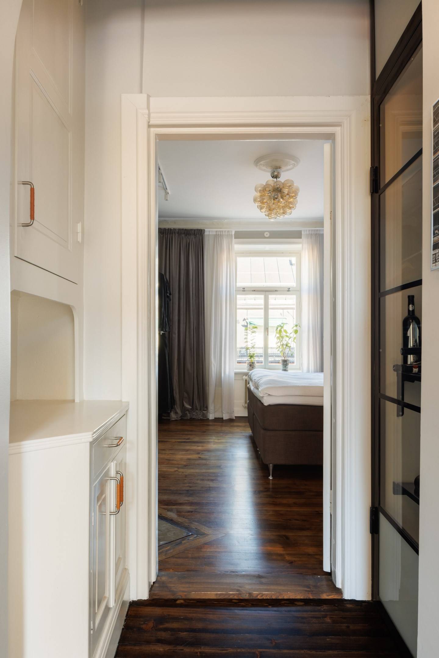 entryway and bedroom Scandinavian decor