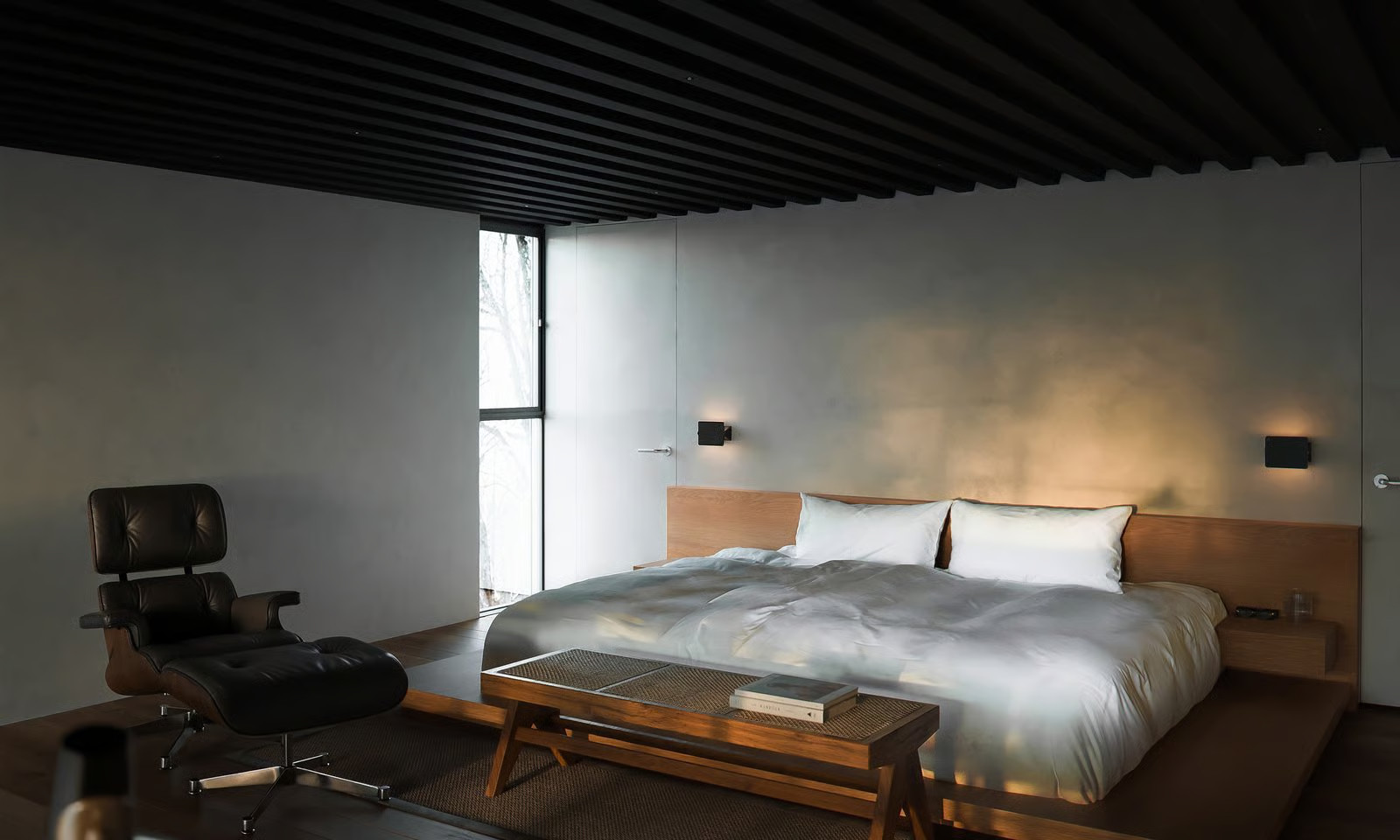 chambre contemporaine plafond lattes de bois noir chambre contemporaine plafond lattes de bois noir