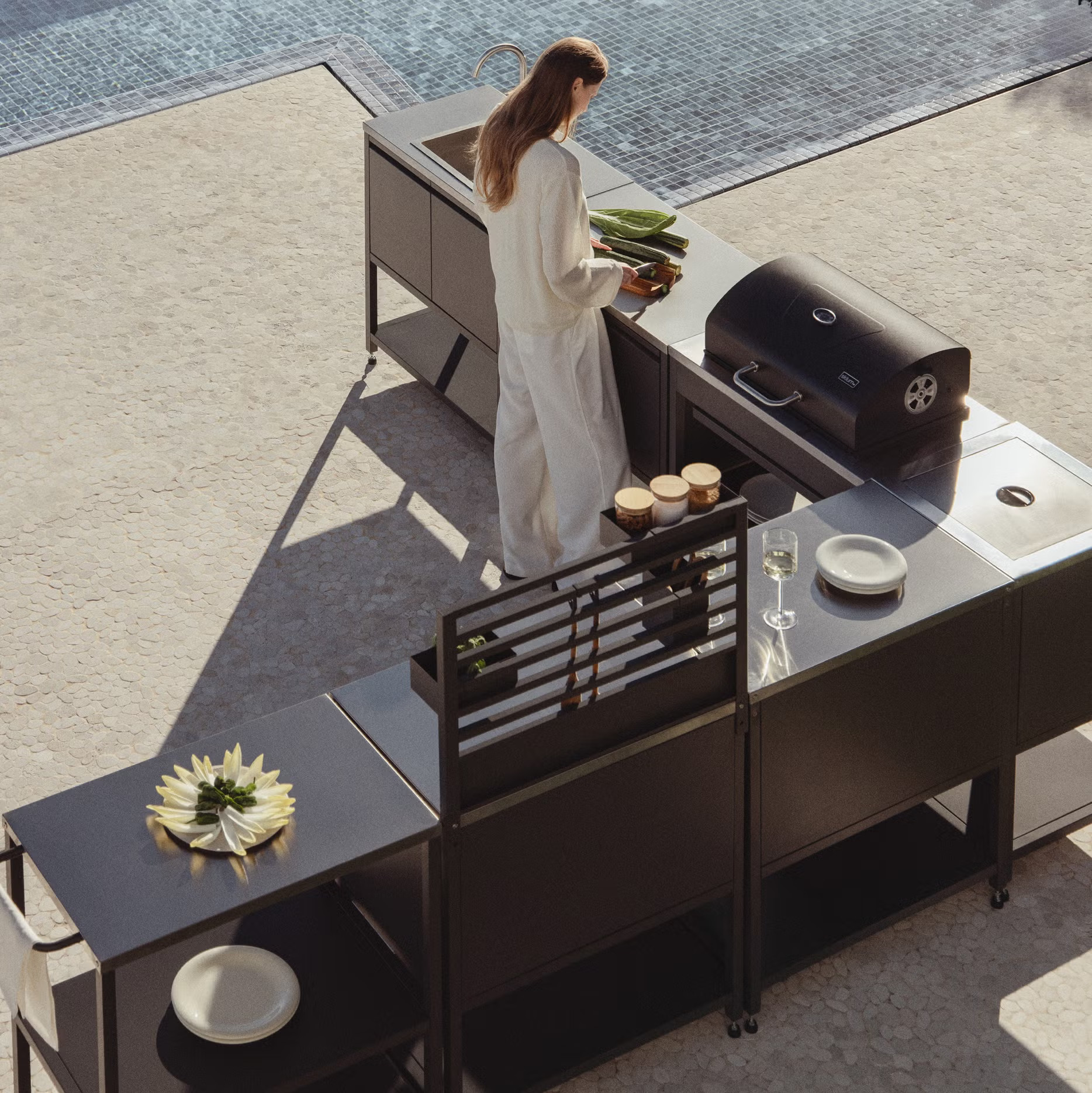 terrasse avec cuisine d'extérieur Sklum design