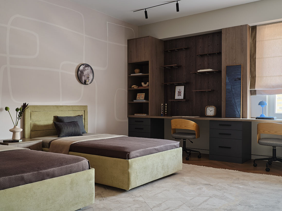 chambre masculine bois et vert à deux lits chambre masculine bois et vert à deux lits