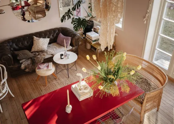 salon et salle à manger décoration vintage