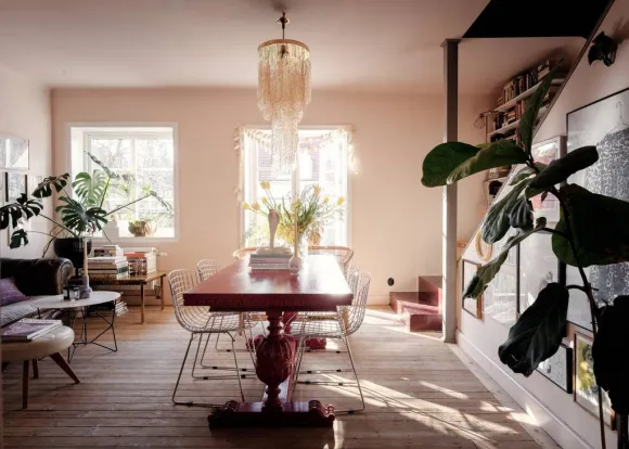 salon et salle à manger décoration vintage